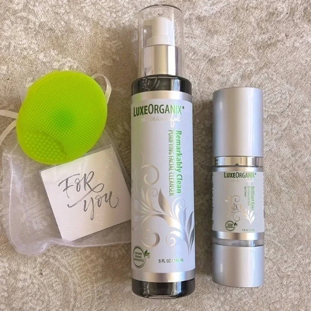 Brand New LuxeOrganix Bio-Advanced Eye Cream Purifying Facial Cleanser Scrubber